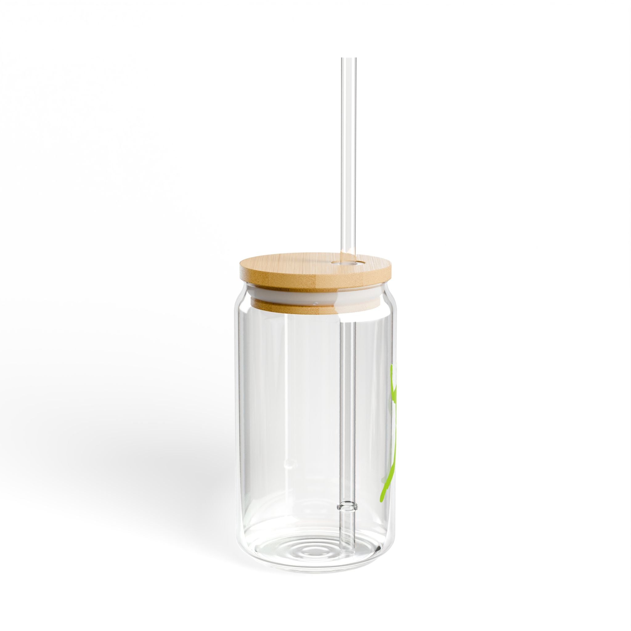 16oz Glass Sipper Reusable Straw Tumbler - Baseball Picher
