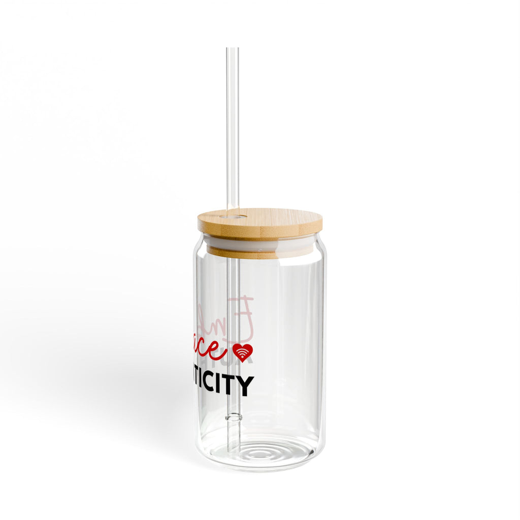 Embrace Authenticity 16oz Glass Sipper with Bamboo Lid