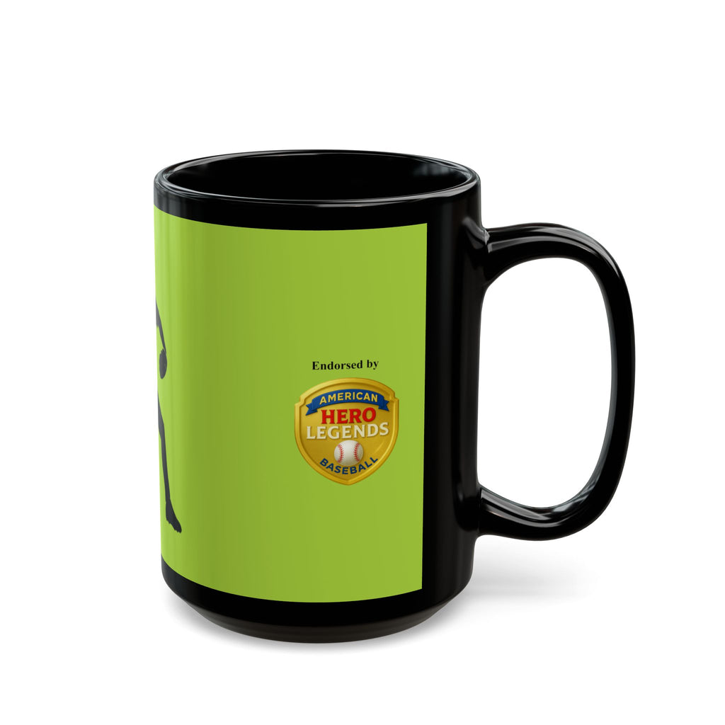 Baseball Pitcher Silhouette Black Mug – 15oz