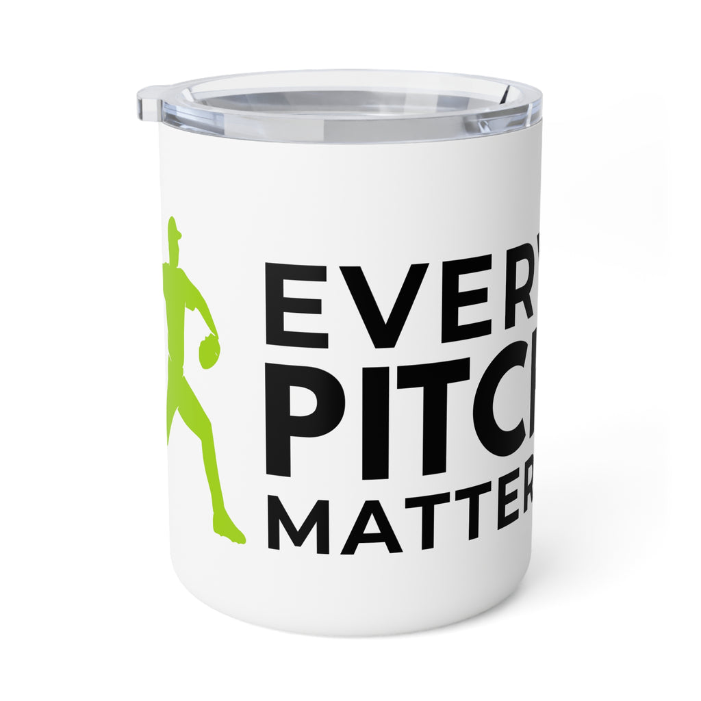 Insulated Coffee Mug — Every Pitch Matters Baseball Travel Tumbler, 10oz
