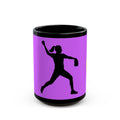 Softball Pitcher Silhouette Black Ceramic Mug –  (15oz)