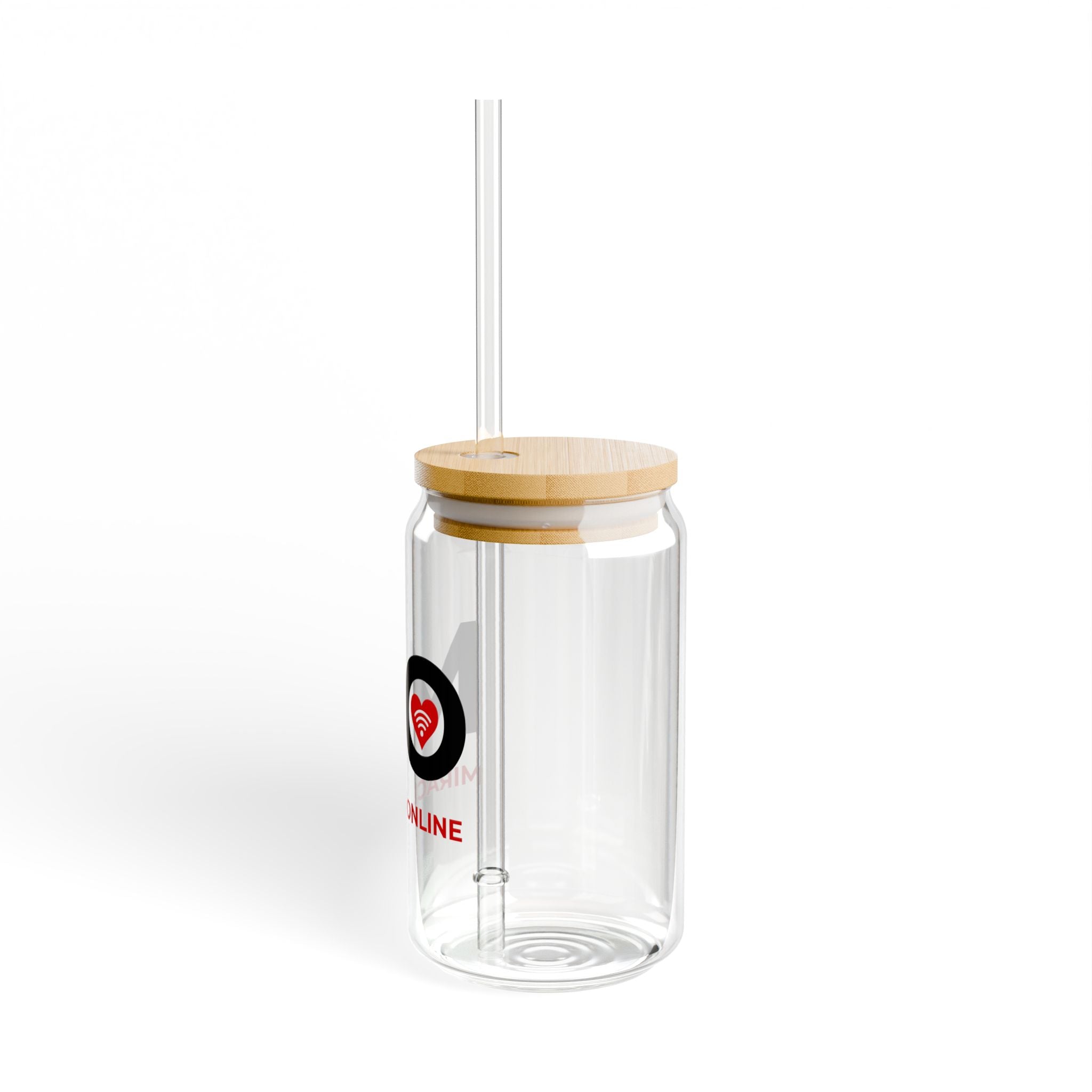16oz Glass Sipper Cup — Miracles Online Logo Straw Tumbler