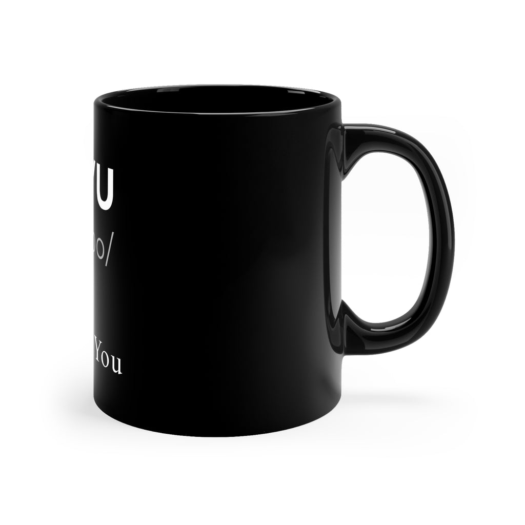 YA YU "I Love You" Black Coffee Mug — Funny Pronunciation Gift for Loved Ones