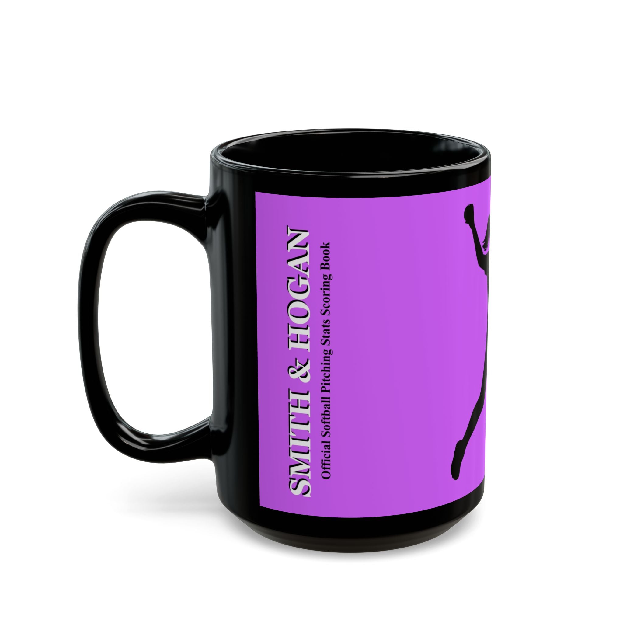 Softball Pitcher Silhouette Black Ceramic Mug –  (15oz)