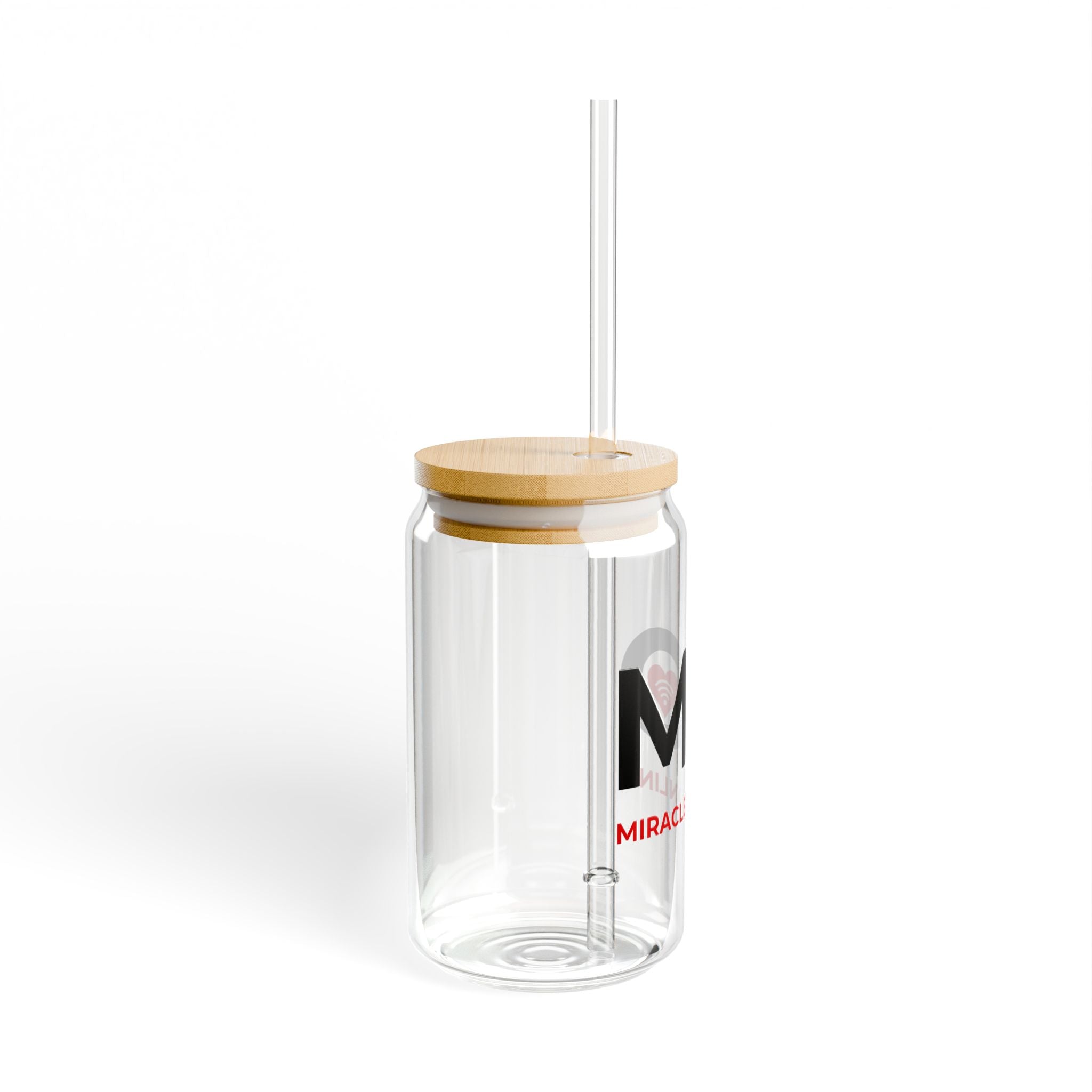 16oz Glass Sipper Cup — Miracles Online Logo Straw Tumbler
