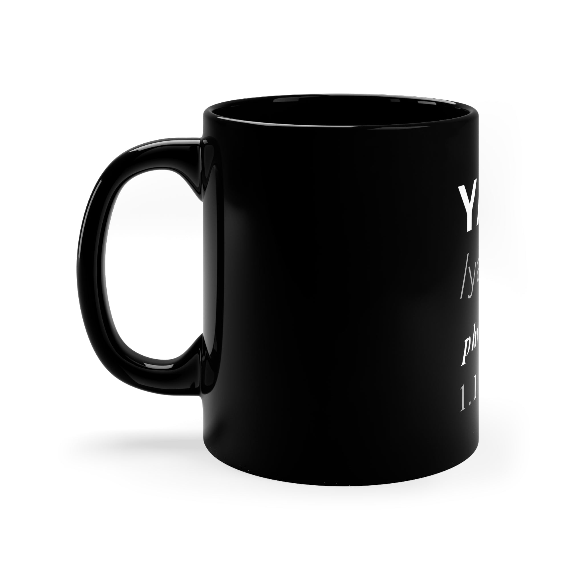 YA YU "I Love You" Black Coffee Mug — Funny Pronunciation Gift for Loved Ones