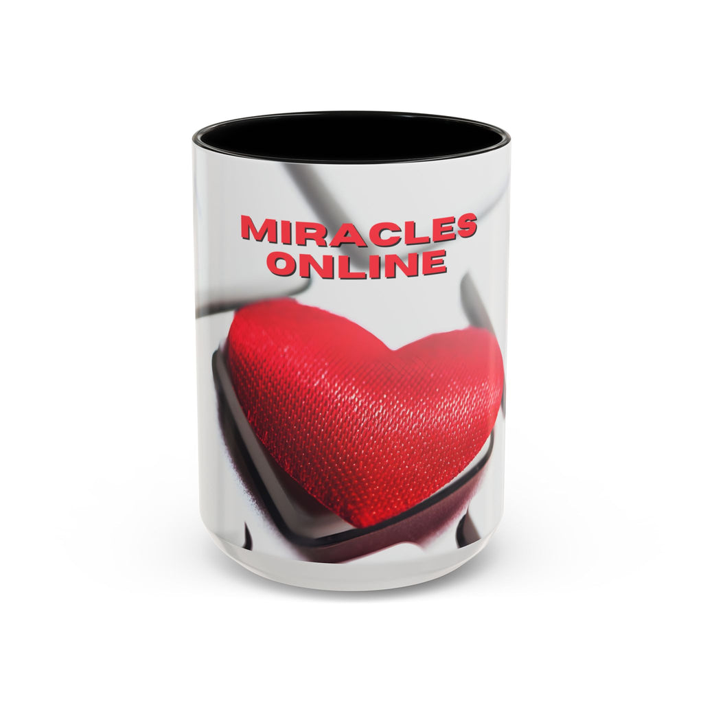 Miracles Online Book Cover Accent Coffee Mug —  (15 Oz)