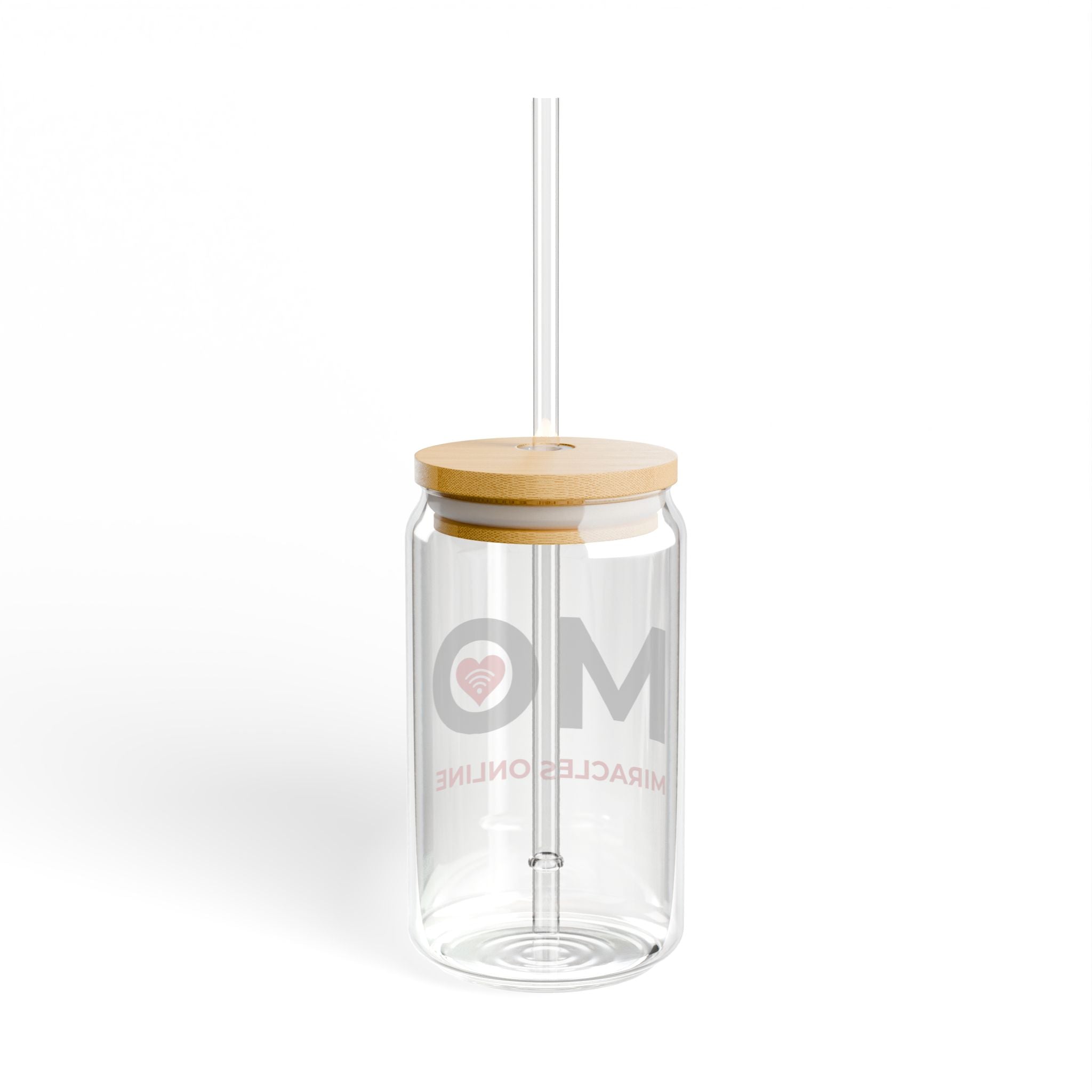 16oz Glass Sipper Cup — Miracles Online Logo Straw Tumbler